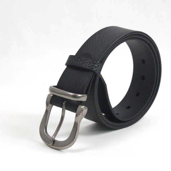 Mens 100% Pure Leather Belt with Single Prong Buckle 