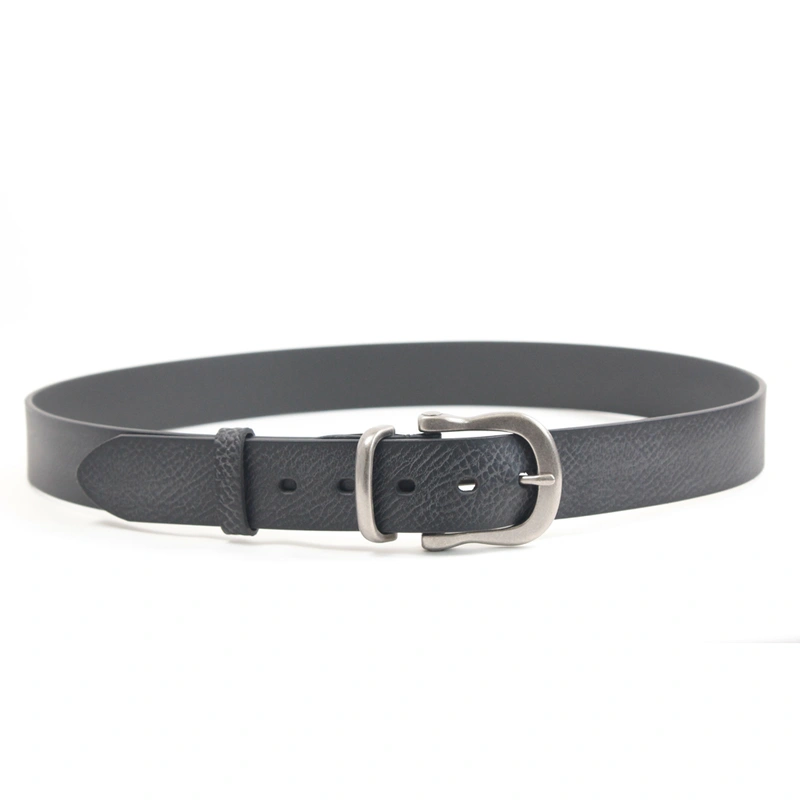 Mens 100% Pure Leather Belt with Single Prong Buckle 