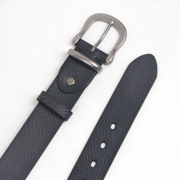 Mens 100% Pure Leather Belt with Single Prong Buckle 