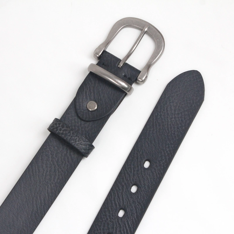 Mens 100% Pure Leather Belt with Single Prong Buckle 