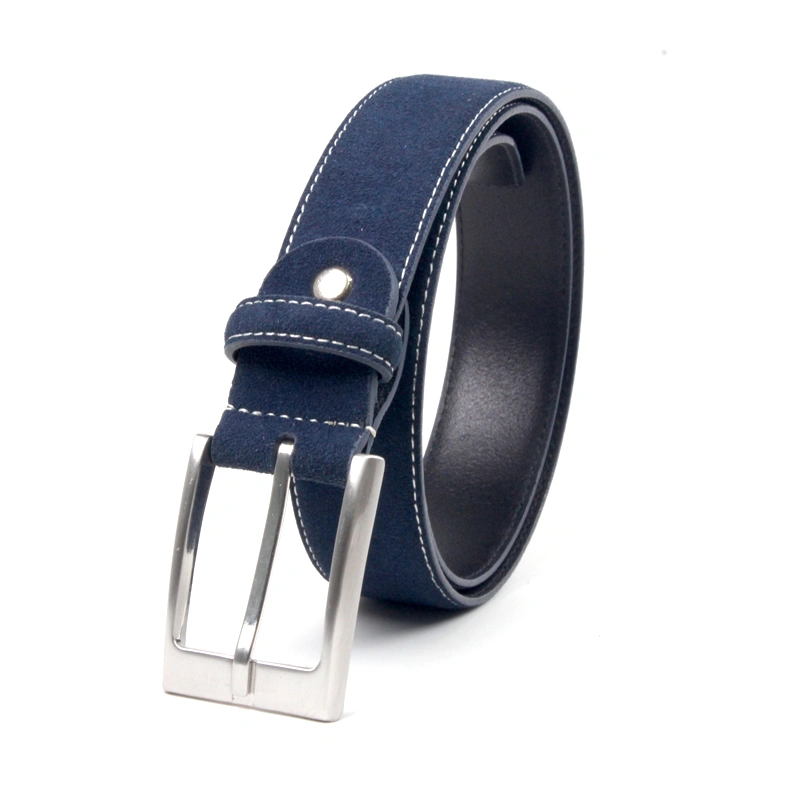 men suede leather belts with Nickle free  pin buckle 