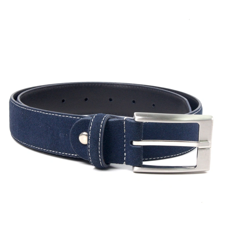 men suede leather belts with Nickle free  pin buckle 