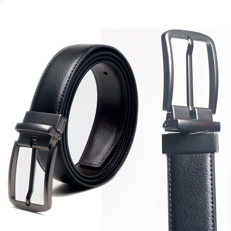  Men's Reversible Two-In-One Rotative Buckle Casual Belt