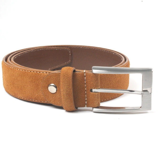 Cognac suede leather belts  