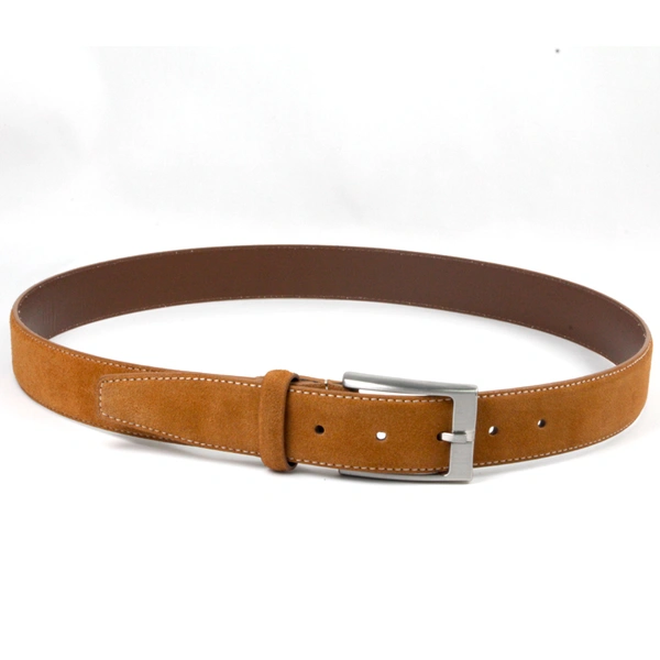 Cognac suede leather belts  
