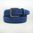 Nickle free Black leather men Nubuck leather belt
