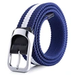 Metal Buckle Woven Stretch Braided  knitted Sports Elastic Men's Belt