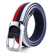 Metal Buckle Woven Stretch Braided  knitted Sports Elastic Men's Belt