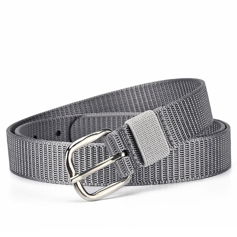 Grey Nylon Pin Buckle Belt