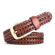 Deconn Mens Genuine Leather Woven Braided Casual Jeans Golf Belts 