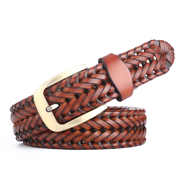 Deconn Mens Genuine Leather Woven Braided Casual Jeans Golf Belts 