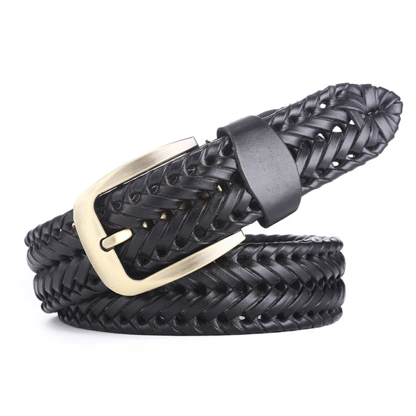 Deconn Mens Genuine Leather Woven Braided Casual Jeans Golf Belts 