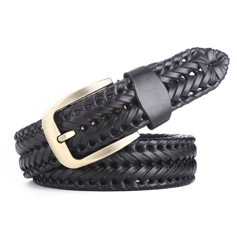 Deconn Mens Genuine Leather Woven Braided Casual Jeans Golf Belts 