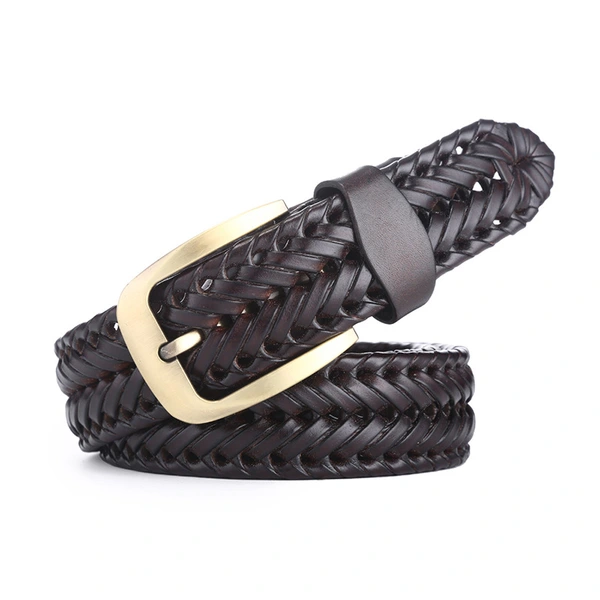 Deconn Mens Genuine Leather Woven Braided Casual Jeans Golf Belts 