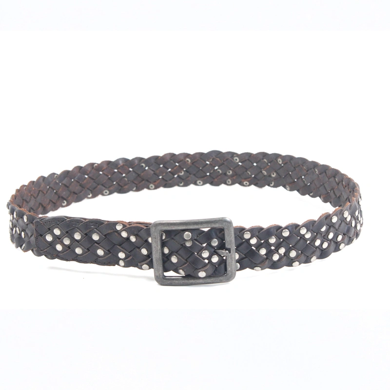 Luxury Pattern Nickle Fitting Matching Stitching Stylish and Elegant Genuine Leather Belt for Men 