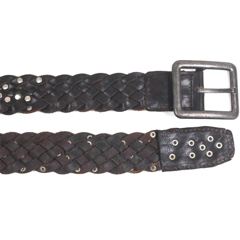 Luxury Pattern Nickle Fitting Matching Stitching Stylish and Elegant Genuine Leather Belt for Men 