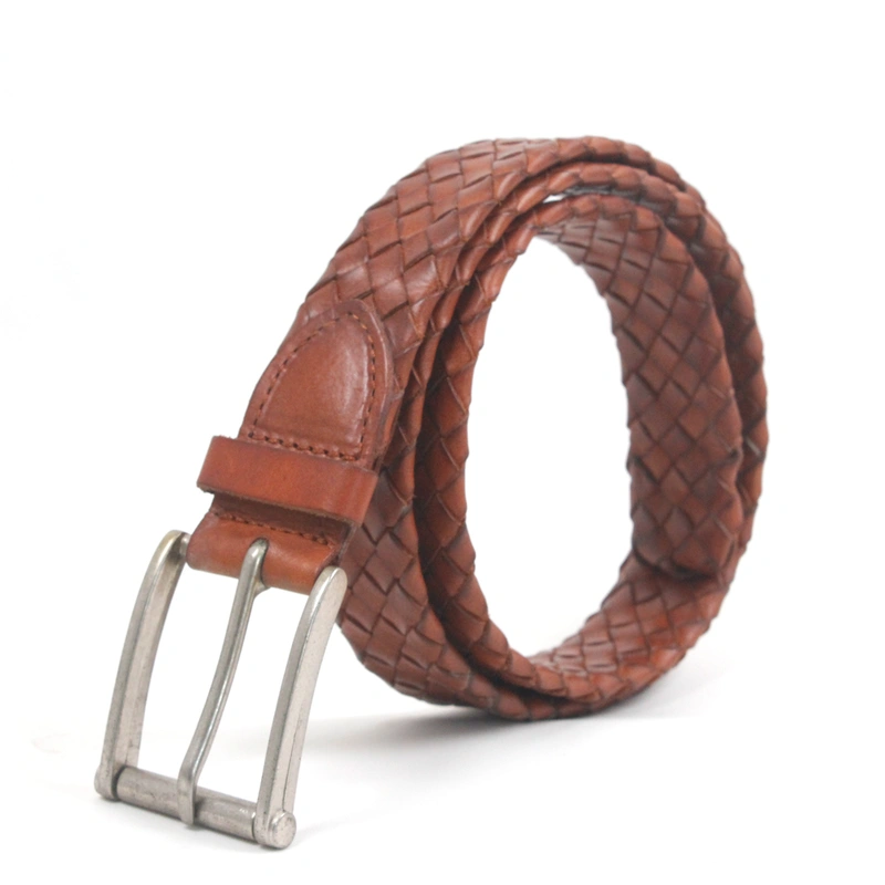 Wholesale Custom Casual Luxury Genuine leather braided Webbing Belt 