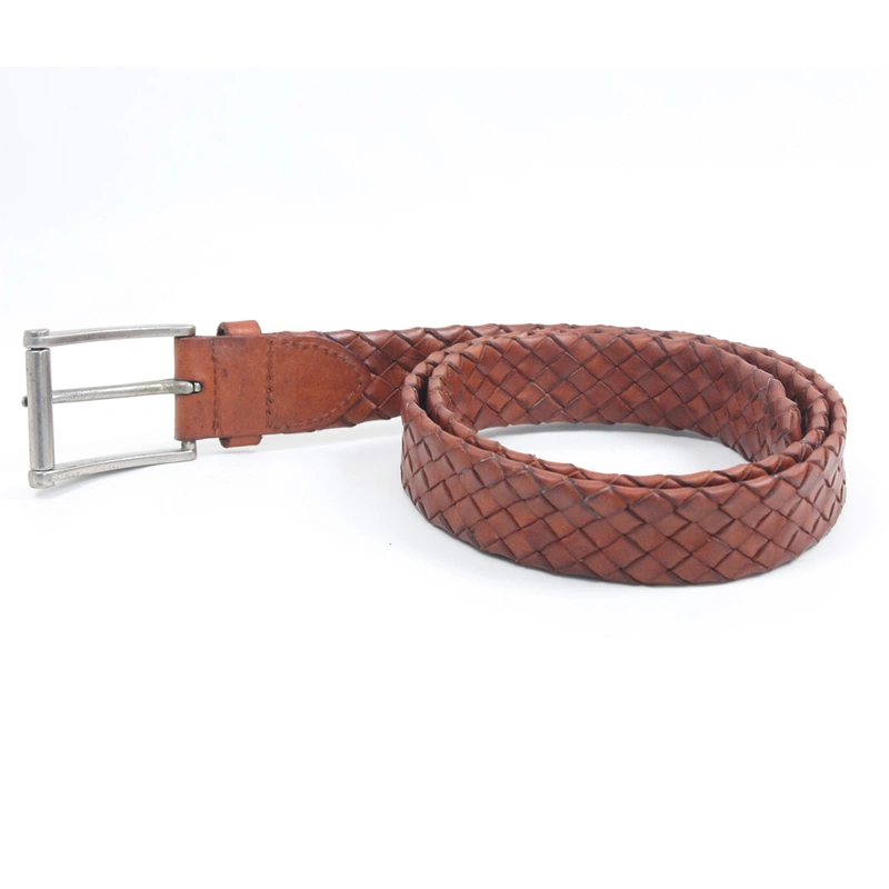 Wholesale Custom Casual Luxury Genuine leather braided Webbing Belt 
