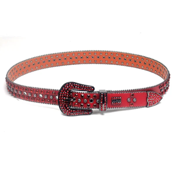 Fashion Crystal Punk Belt for Men or Women with Pink Buckle
