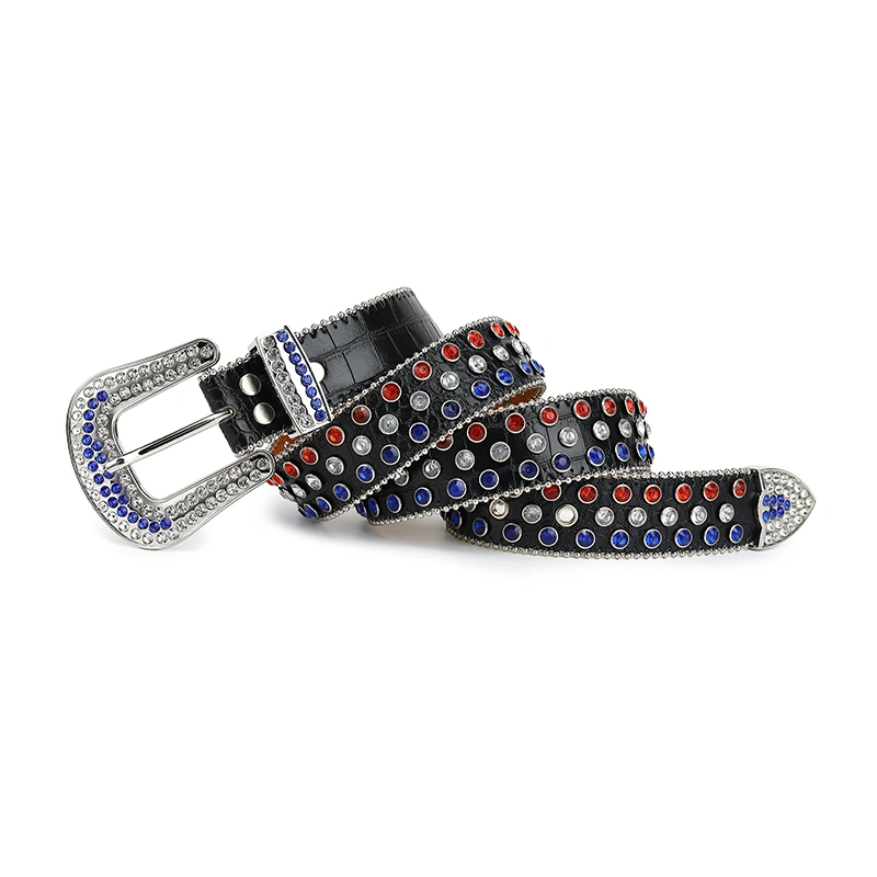 Fashion Crystal PU  Punk Belt
