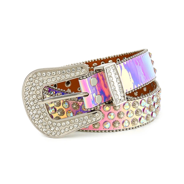 Fashion Crystal PU  Punk Belt