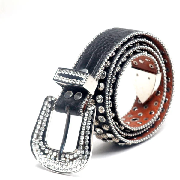 Fashion Crystal PU  Punk Belt