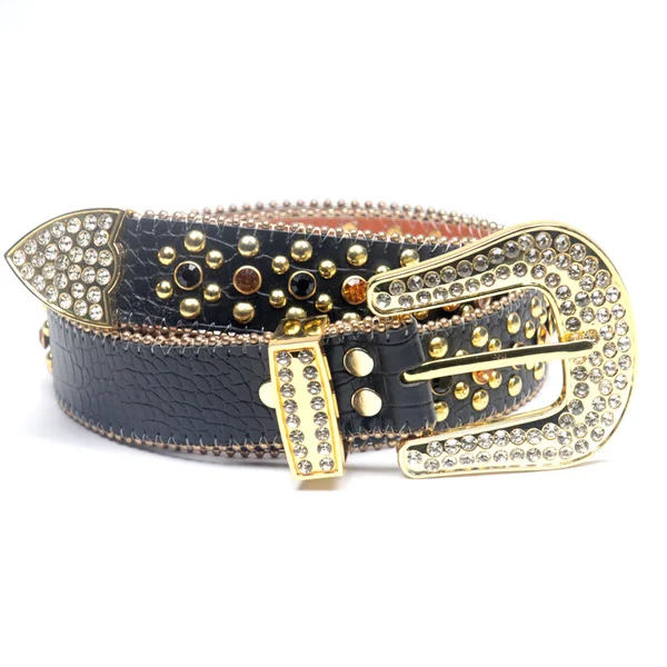 Fashion Crystal PU  Punk Belt