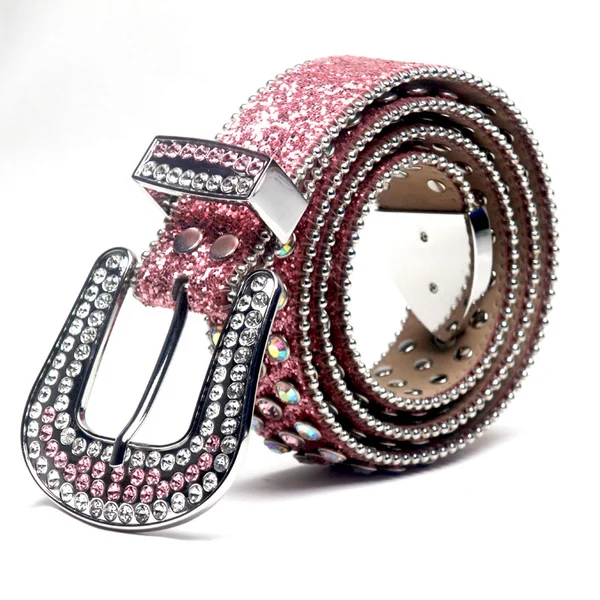 Fashion Crystal PU  Punk Belt