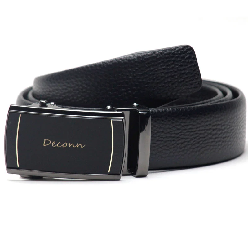 Fashion leather Belt Gun Black Automatic buckle  leather belt