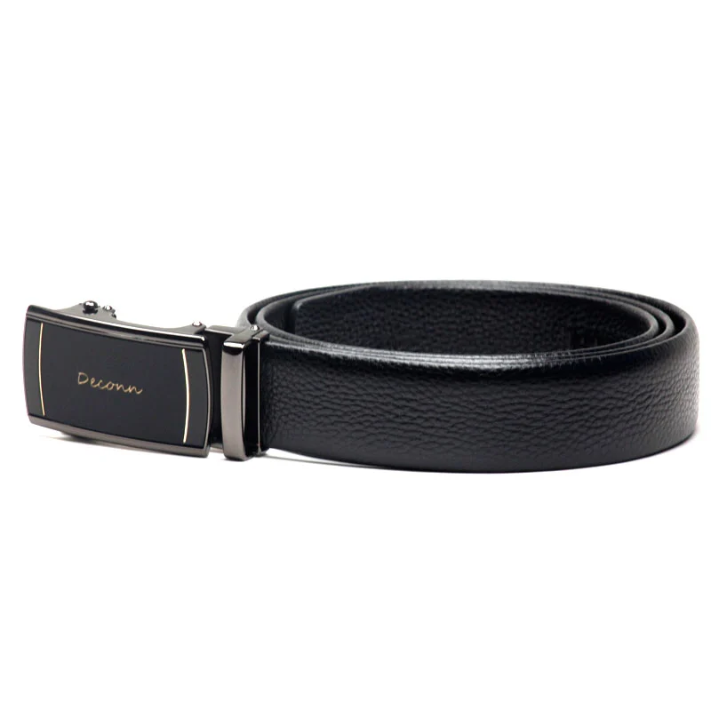 Fashion leather Belt Gun Black Automatic buckle  leather belt