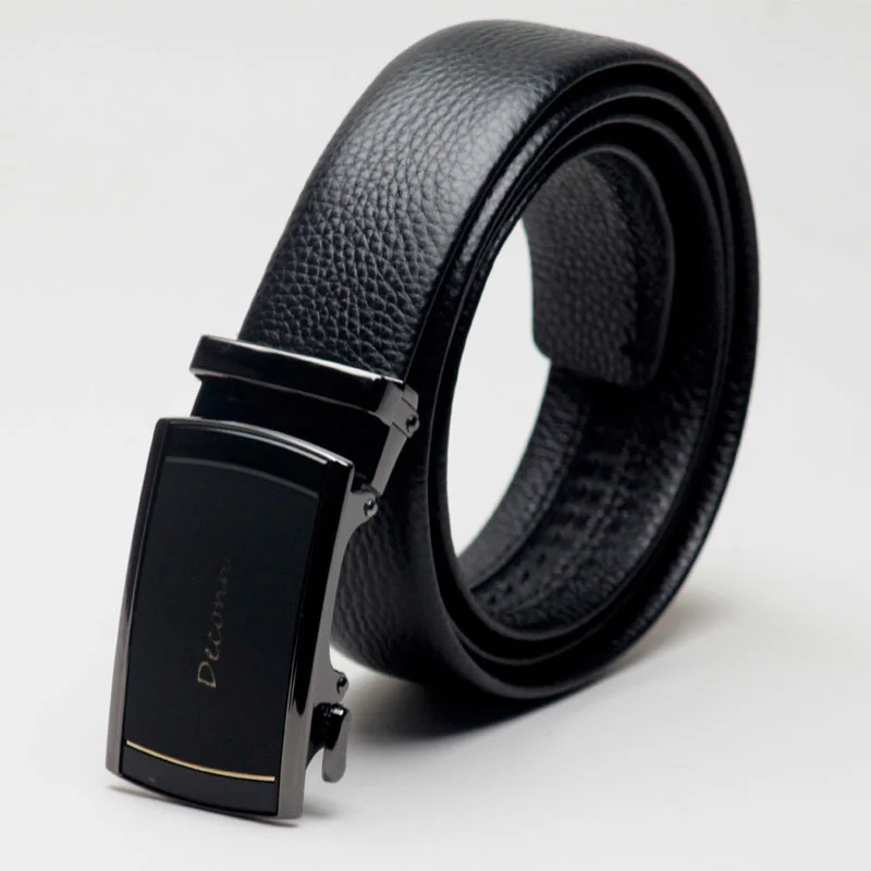 Fashion leather Belt Gun Black Automatic buckle  leather belt