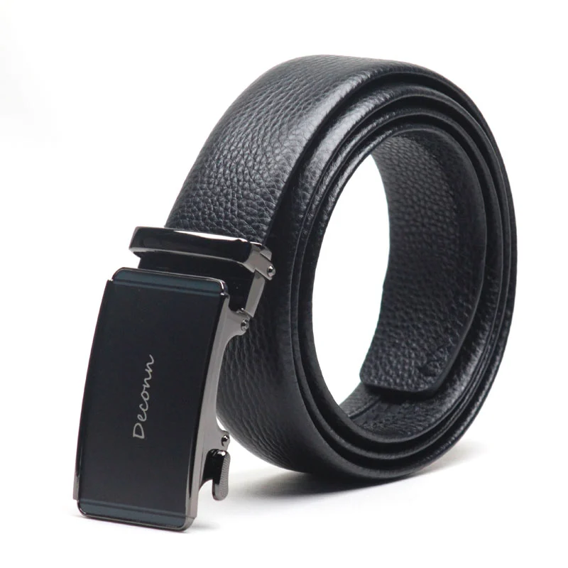 Fashion Pebble leather automatic buckle Genuine cow  leather belt