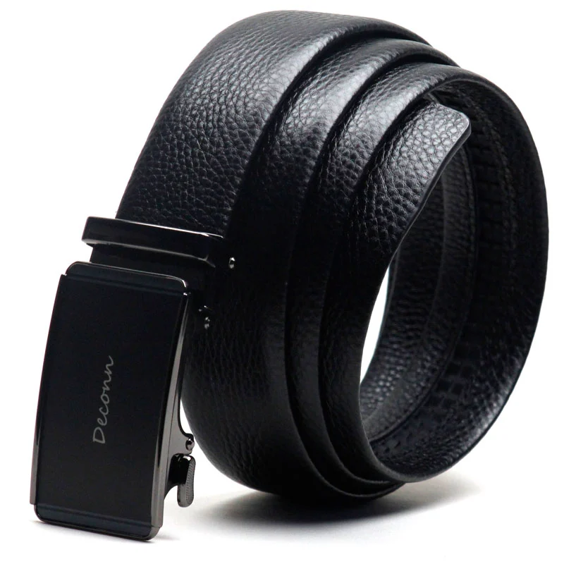 Fashion Pebble leather automatic buckle Genuine cow  leather belt