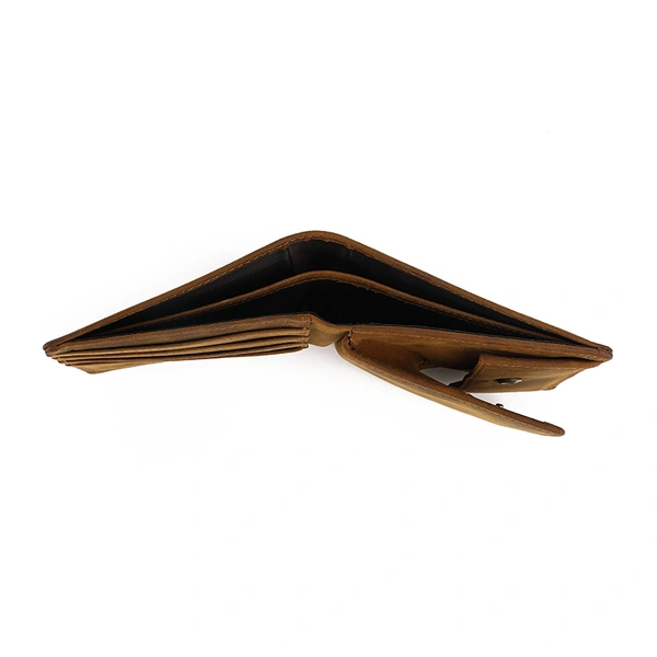 Real  Leather Slim Coin Pocket Bifold Vintage Travell  Wallet For Men 