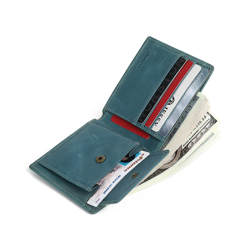 Nice Color Custom Bifold RFID Blocking Genuine Leather Wallets for Men