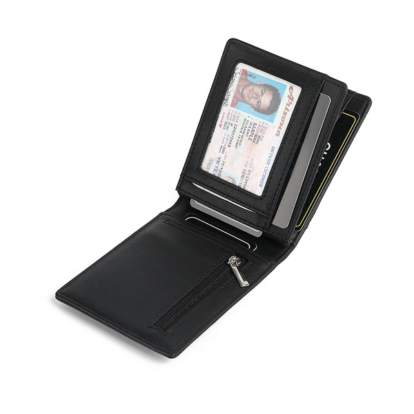 Multifunctional Mens Slim Wallet with Money Clip Credit Card Holder 