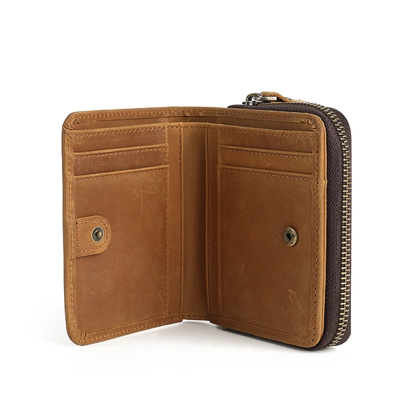  Zipper RFID Blocking Credit Card Small Bifold Wallet with Coin Pocket