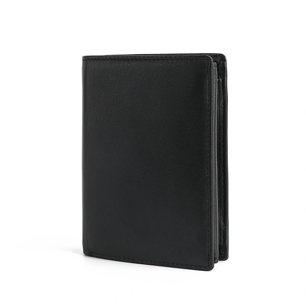 Mens Nappa Leather Trifold portrait format  RFID Coin Wallet 