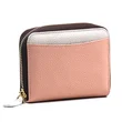 Womens Credit Card Holder Wallet Zip Leather Card Case RFID Blocking
