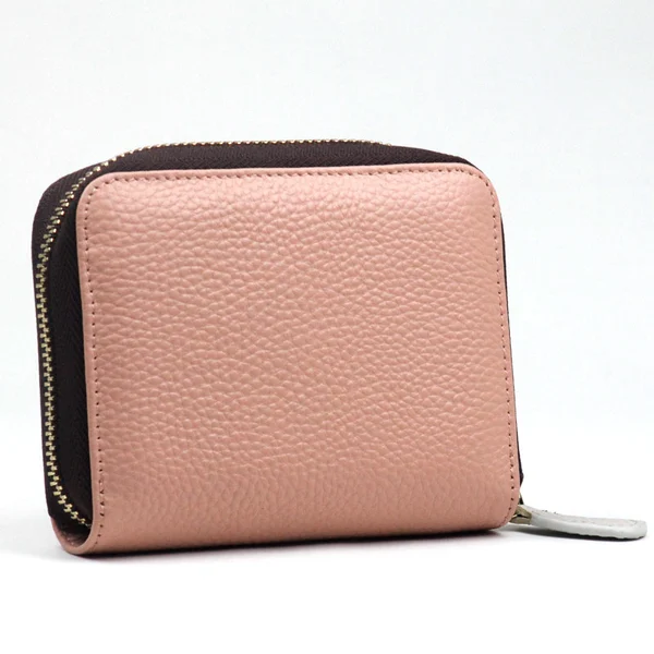 Womens Credit Card Holder Wallet Zip Leather Card Case RFID Blocking