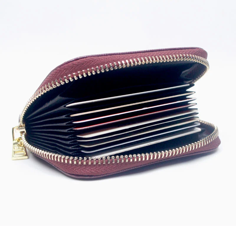 Lady Credit Card Holder RFID Card Case ID Case Organizer Zipper Wallet