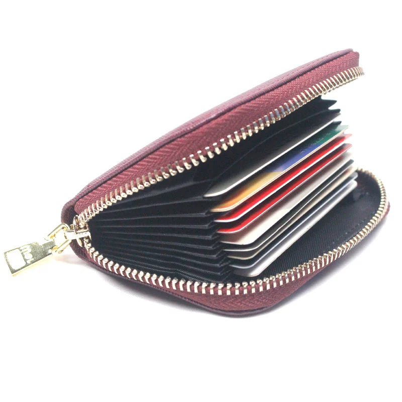Lady Credit Card Holder RFID Card Case ID Case Organizer Zipper Wallet
