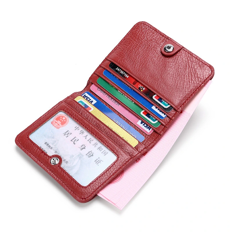 Fashionable Rfid Small Compact Bifold Genuine Leather Ladies Wallets 