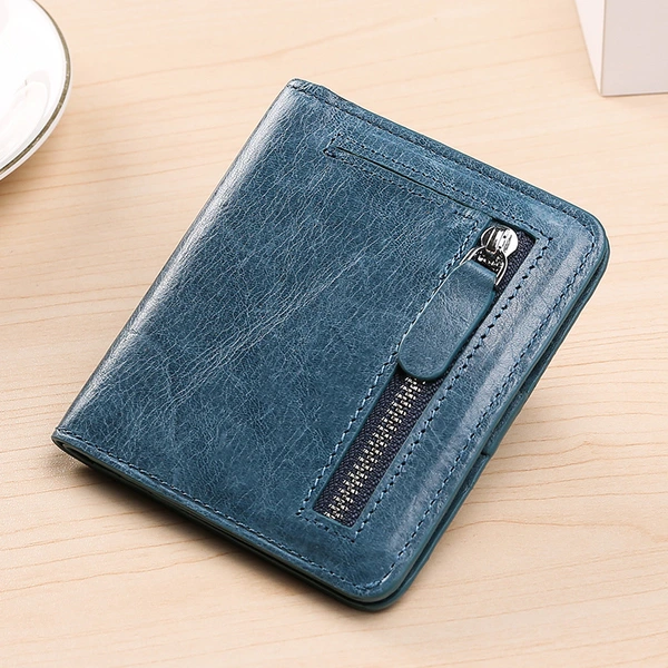Fashionable Rfid Small Compact Bifold Genuine Leather Ladies Wallets
