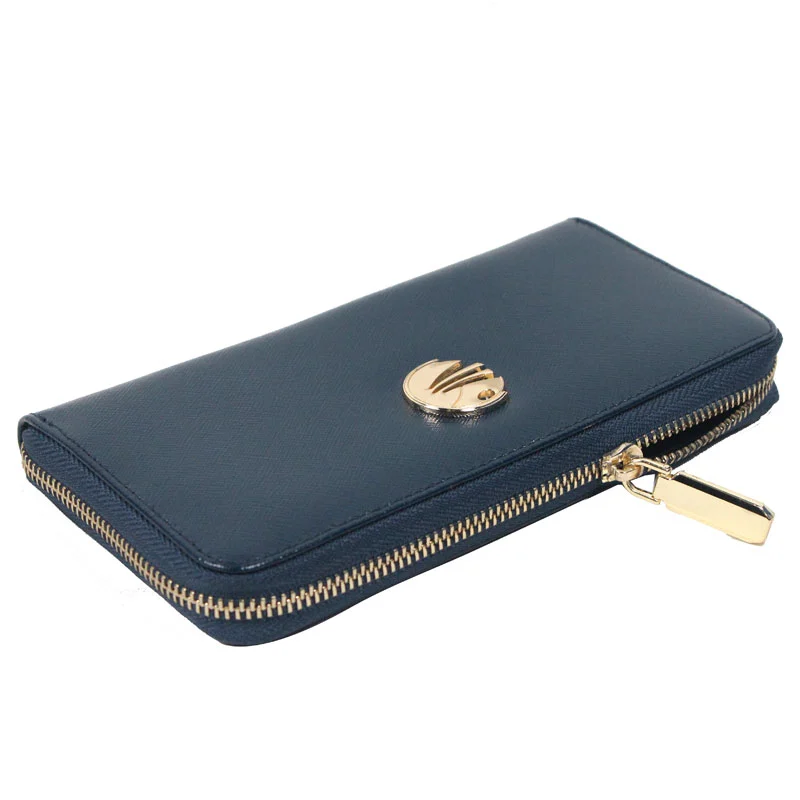 Leather RFID Long Card Holder Minimalist Ladies Zipper Phone Wallet 