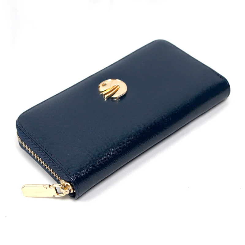 Leather RFID Long Card Holder Minimalist Ladies Zipper Phone Wallet 