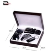  Mens Artificial Leather Belt Watch Key Chain Sun Glass Gift Set Box
