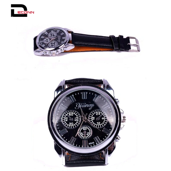  Mens Artificial Leather Belt Watch Key Chain Sun Glass Gift Set Box