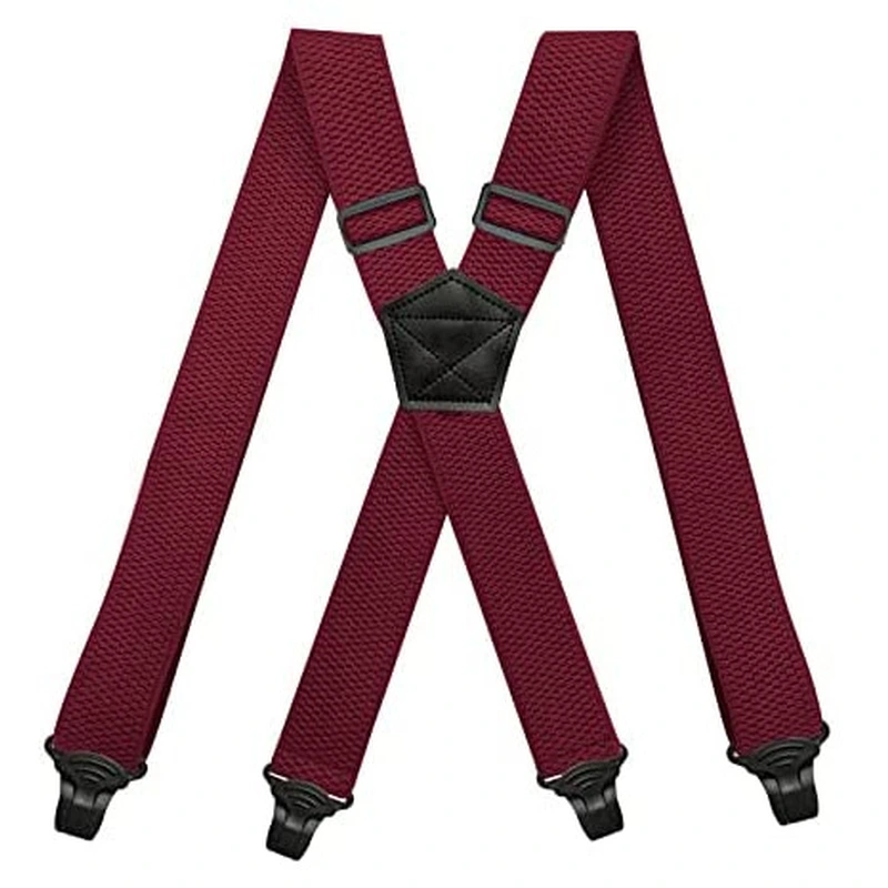  Solid Straight Clip Adjustable X Back Heavy Duty Clip Suspender