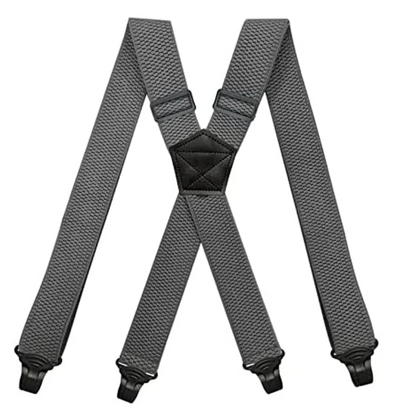  Solid Straight Clip Adjustable X Back Heavy Duty Clip Suspender